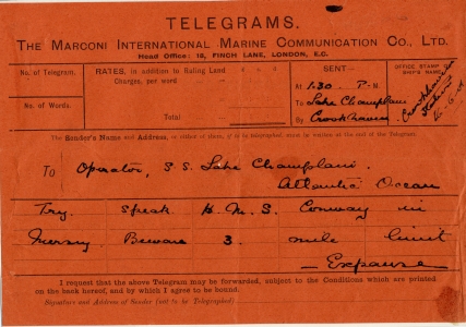 Earliest surviving Marconigram (June, 1901)